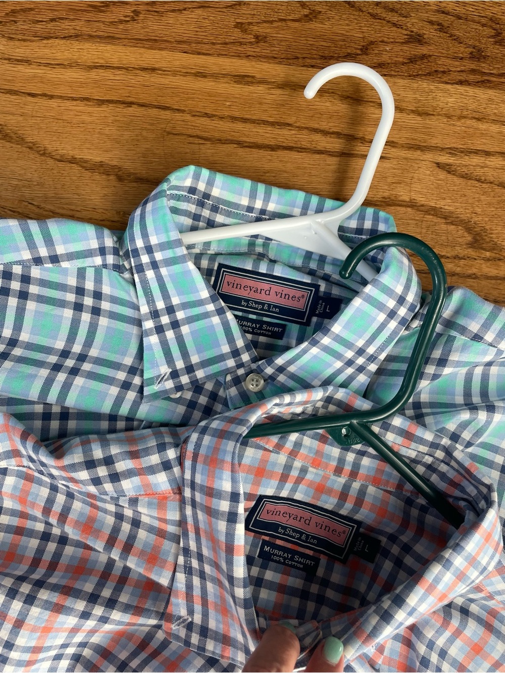 LOT of 2 Vineyard Vines Murray Classic Fit Men's Plaid Button-Down Shirts